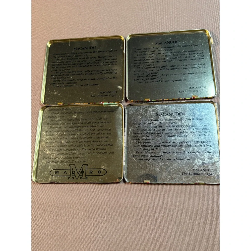 Lot of 4 Macanudo  Exquisite‎ Cigars Box Lids Only Collectors Vintage